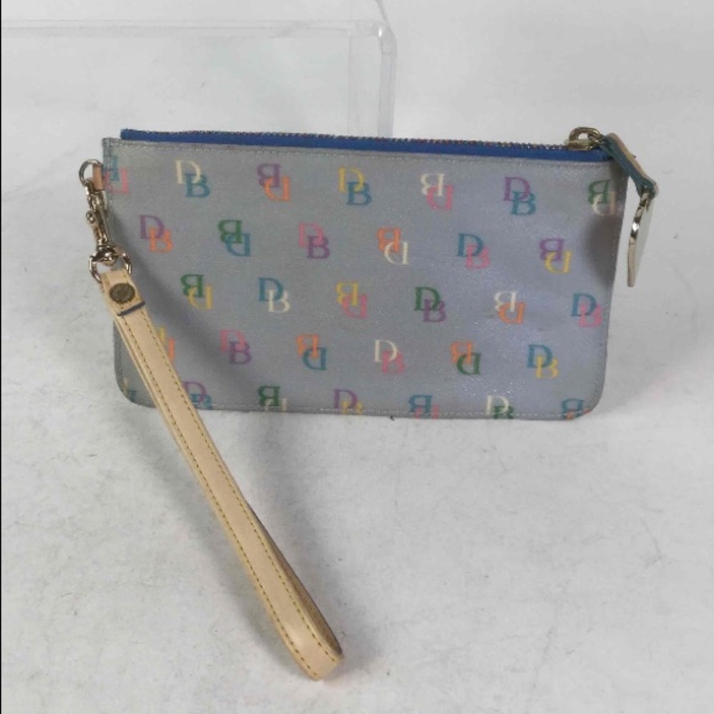 Dooney & Bourke Rainbow Logo Leather Wristlet